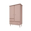 Šatní skříň Babushka - dvoudveřová, růžová
