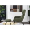 Křeslo ušák s podnožkou Conor - zelené