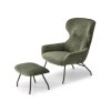 Křeslo ušák s podnožkou Conor - zelené