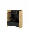 Regál Bed Concept BC-25 - nízký, dub artisan / černý
