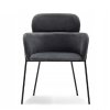 přední pohled na židli biagio tmavě šedý velur