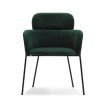 přední pohled na židli biagio tmavě zelený velur
