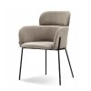 jídelní židle biagio v kávovém veluru na černé kovové podnoži