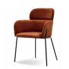 jídelní židle biagio v cihlovém veluru s černou kovovou podnoží