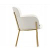 boční pohled na židli biagio krémový velur