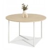 kulatý jídelní stůl birk sonoma s bílou podnoží na bílém pozadílou kovovo