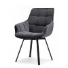 otočná jídelní židle aruba tmavě šedý velur z boku