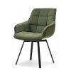 otočná jídelní židle aruba mechově zelený velur z boku