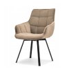 otočná jídelní židle aruba béžový velur z mírného boku