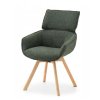 židle dorian zelená s bukovým podnožím detail