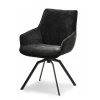 otočná jídelní židle laomi černá žinylka přední pohled
