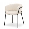 jídelní židle sorin krémová buklé černé kovové podnoží