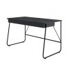 pracovní stůl match černý s kovovým podnožím