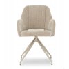 Otočná jídelní židle Chiara světle béžová / světlé kovové podnoží