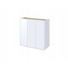 komoda easy 03 s led osvetlenim bily lesk dub scandi