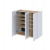 komoda easy 03 bily lesk dub scandi navyseni polic