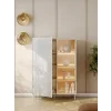 vitrina liba lb-02 bila dub vincenza v modernim interieru