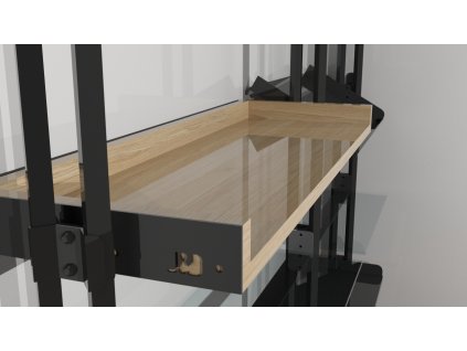 Police dubová s rantlem pro modulární policový systém DOUBLE