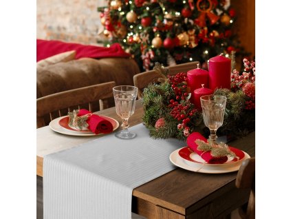 11670 ubrus flash 4 sampan stribrne pruhy 40x140cm