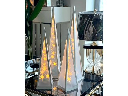 Vánoční jehlan hvězdičky LED 45 cm