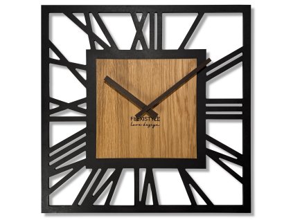 12109 nastenne hodiny adulto loft 50 cm hranate antracit dub