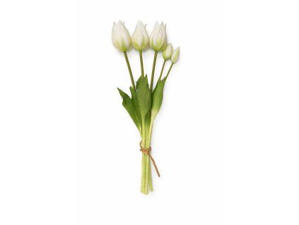 Umělá kytice tulipánů bílá