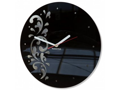 4586 designove hodiny flora cerne