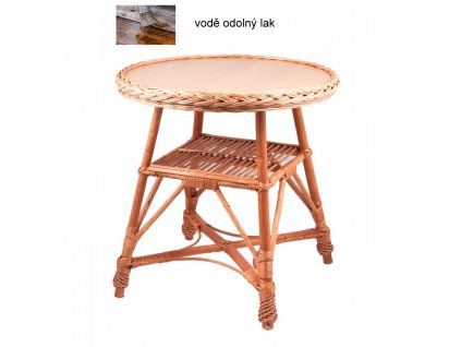 Proutěný stůl KULATÝ 60x60x63 cm Přírodní