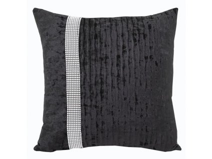 6218 sametovy povlak 45x45 mery stras cerna