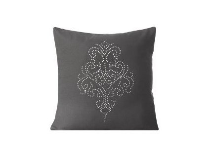 6263 luxusni povlak s kaminky 45x45 yvette s kaminky seda