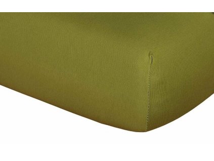 Jersey prostěradlo olivové