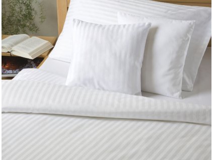 DADKA Povlečení atlas grádl bílé proužek 1 cm 140x200, 70x90