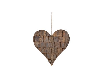 Závěs srdce, plné, přírodní, 15x15x1,5cm, ks, FSC 100%|Ego dekor