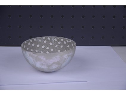 Mísa stříbrná s šedým vnitřkem, 11cm, bílá|Ego dekor