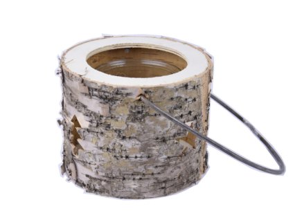 Svícen s obalem z kůry BIRCH, závěsný, dřevo, hnědá, pr.19x15cm, ks|Ego dekor
