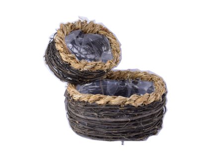 Obal na květináč ELM, přírodnina, hnědá, 18x10x15/25x13x20cm|Ego dekor