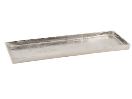 Mísa kovová, hranatá, stříbrná, 51x19x3cm