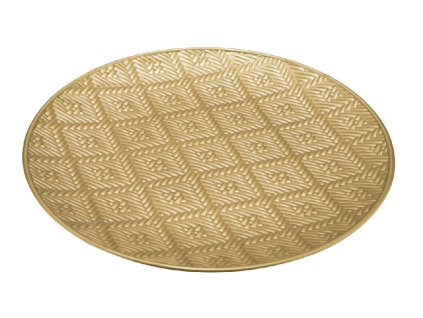 Talíř dekorační, plast, zlatá, pr.33x2cm, ks