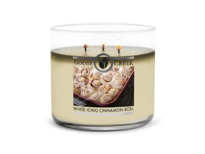 Svíčka 0,41 KG WHITE ICING CINNAMON ROLL, aromatická v dóze, 3 knoty|GOOSE CREEK