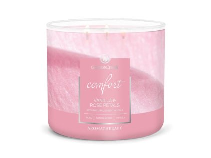 Svíčka AROMATHERAPY 0,41 KG VANILLA & ROSE PETALS, 3 knoty|GOOSE CREEK