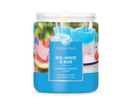 Svíčka s 1-knotem 0,2 KG RED, WHITE & BLUE, aromatická v dóze KP|GOOSE CREEK