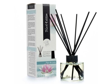Difuzér MIKADO (Black Edition) 125 ml. Flor de Loto|Boles D´olor