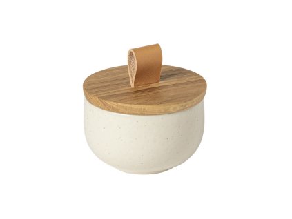 Solnička s dubovým poklopem pr.9x6cm|0,22L, PACIFICA, bílá|Vanilla|Casafina