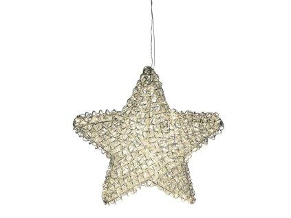Hvězda LED, 200LED, teplá bílá, 5m kabel, stříbrná