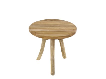 Stolek TEAK, přírodní, pr.45x45cm