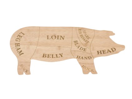 Prkénko PIG CUTTTING, přírodní, 49x28cm|Esschert Design