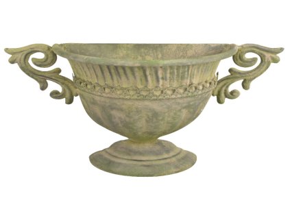 Váza ke zdi - kov, zelená patina, V|Esschert Design