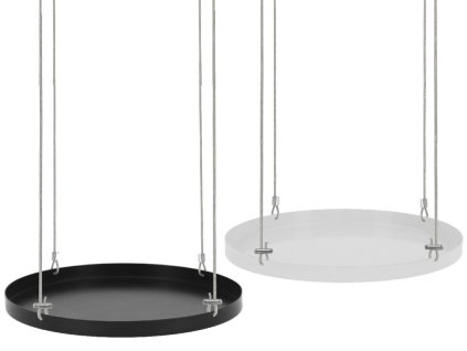 Závěs na květiny okenní pr.24cm, černá/bílá|Esschert Design
