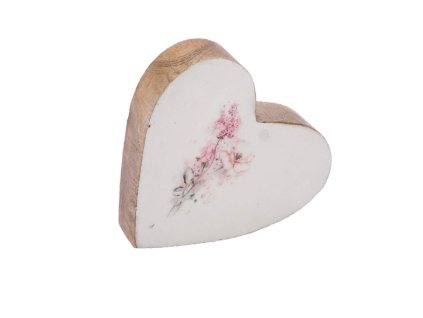 Dekorace srdce Romantic, mango, přírodní/růžov