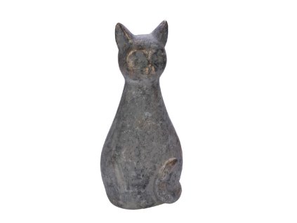 Katze, Magnesia, grau/gold, 38x30x79cm